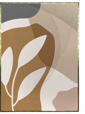 SHOP365 Yapraklar ve Şekiller Karışık Renkler Modern Poster P-003569