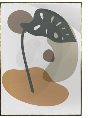 SHOP365 Yapraklar ve Şekiller Karışık Renkler Modern Poster P-000991