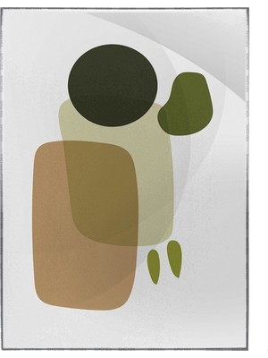 SHOP365 Yapraklar ve Şekiller Karışık Renkler Modern Poster P-001004