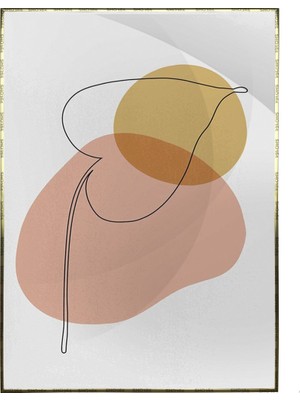 SHOP365 Yapraklar ve Şekiller Karışık Renkler Modern Poster P-000843