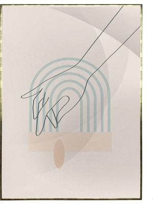 SHOP365 Kadın Eli ve Şekiller Pastel Renkler Modern Poster P-004409