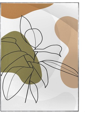 SHOP365 Yapraklar ve Şekiller Karışık Renkler Modern Poster P-000973