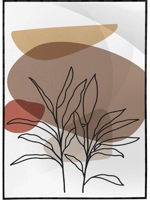 SHOP365 Yapraklar ve Şekiller Karışık Renkler Modern Poster P-000965