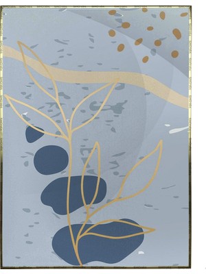 SHOP365 Yapraklar ve Şekiller Pastel Renkler Modern Poster P-001526