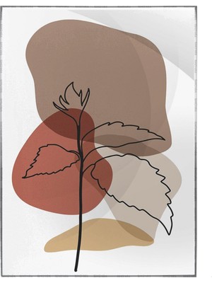 SHOP365 Yapraklar ve Şekiller Karışık Renkler Modern Poster P-000967