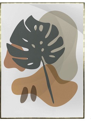 SHOP365 Yapraklar ve Şekiller Karışık Renkler Modern Poster P-000990
