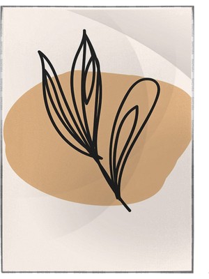 SHOP365 Yapraklar ve Şekiller Karışık Renkler Modern Illüstrasyon Poster P-003331