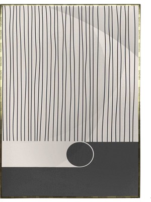 SHOP365 Şekiller ve Çizgiler Krem Gri Renkler Modern Poster P-002121