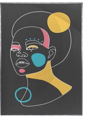 SHOP365 Kadın Çizim Renkli Siyah Modern Poster P-000592