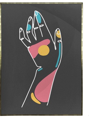 SHOP365 El ve Şekiller Renkli Siyah Modern Poster P-000601