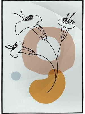 SHOP365 Doğa Çiçek ve Şekiller Pastel Renkler Dekoratif Poster P-004261