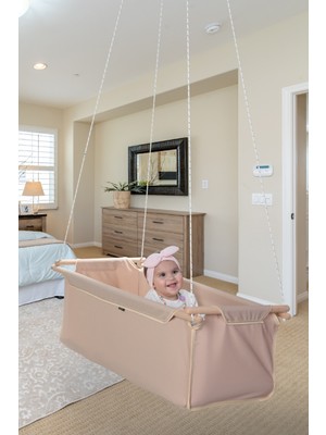 Bundera Sally Katlanabilir, Yükseklik Ayarlı Kırmızı Bebek Hamak Beşik 45x90x250 cm – İç ve Dış Mekan Kullanımına Uygun