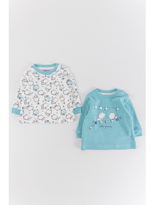 Babymod Kedi Figürlü 2'li Kız/erkek Bebek Body Sweat Takımı