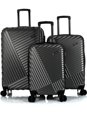 Deriend Unisex 3'lü Valiz Seti Antrasit