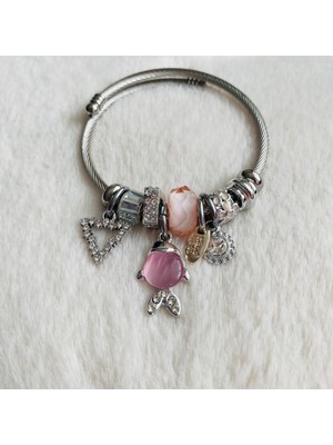 CK Accessories  Model Charm Balıklı Çelik Kadın Bileklik