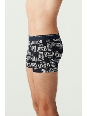 U.S. Polo Assn. Erkek Lacivert - Lacivert Melanj 3'lü Boxer