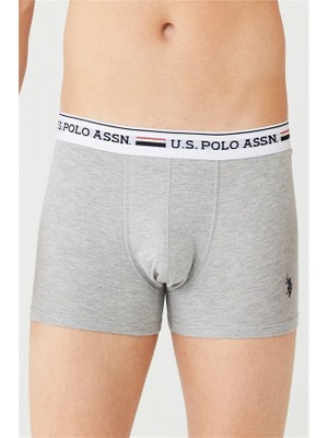 U.S. Polo Assn. Erkek Kırmızı - Gri Melanj - Lacivert 3'lü Boxer 80431