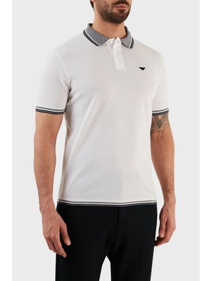 Emporio Armani % 100 Pamuk Slim Fit Düğmeli Polo T Shirt Erkek Polo T Shirt 3R1FC0 1jtkz 0100