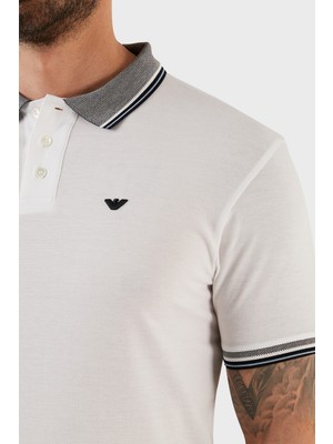 Emporio Armani % 100 Pamuk Slim Fit Düğmeli Polo T Shirt Erkek Polo T Shirt 3R1FC0 1jtkz 0100