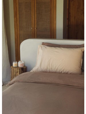 The Mia Cotta Wood Smooke Tek Kişilik Nevresim 220X160 cm