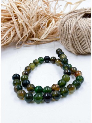 Mucize Taş Akik Küre Kesim 10 mm Doğal Taş Dizi