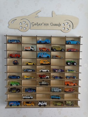 Cr Design Oyuncak Araba Rafı 50'li 1/64 (Hotwheels ve Matcbox Arabaları Için Uygundur)