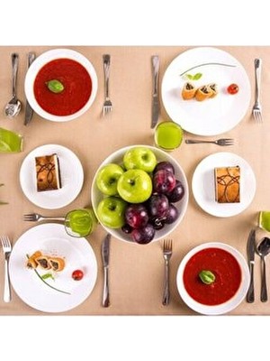 Luminarc 24 Parça 6 Kişilik Yemek Takımı Beyaz Renk Opal Cam Malzeme ile Dayanıklı