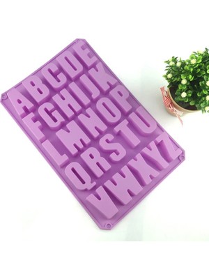 Tinky Winky Silikon Kalıp Büyük Harfler  26 Harf Epoksi Kek Çikolata Kurabiye Mum Sabun Kalıbı