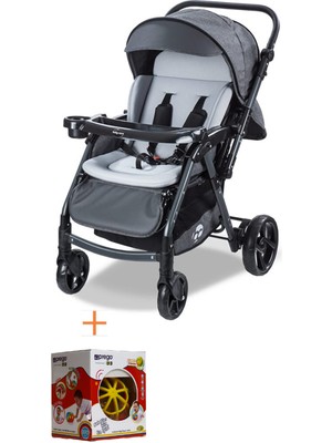 Baby Care Çift Yönlü Alüminyum Kalın Iskelet Bebek Arabası Oyuncak Armağanlı