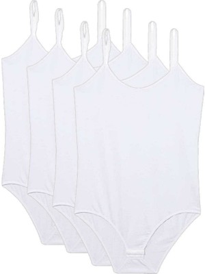 Royaleks 4 Adet İp Askılı Kadın Çıtçıtlı Body Beyaz