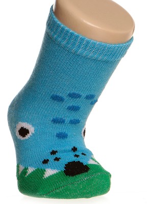 Albio Kaplan Desenli 6'lı Soket Çorap 6lı Soket Çorap Erkek Bebek