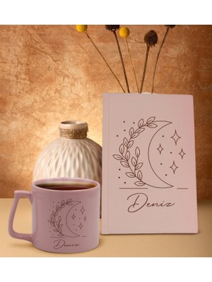 Bk Gift Kişiye Özel Isimli Pembe Sert Kapaklı Defter Ve Middle Kupa Seti, Arkadaşa Hediye, Yeni Iş Hediyesi, Doğum Günü Hediyesi-8