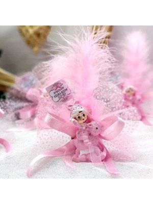 Hayaller Dükkanı 30 Adet Atlı Bebek Biblo Bebek Şekeri Pembe