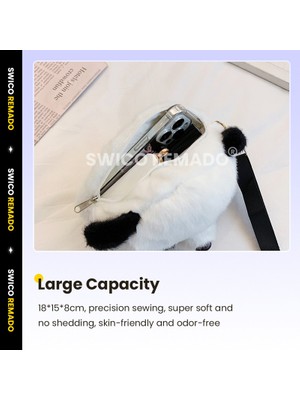 Swico Remado Panda Şekilli Peluş Çapraz Askılı Çanta (Yurt Dışından)