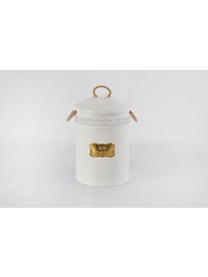 Evistro Metal 5 Litre Un Bakliyat Kovası Beyaz