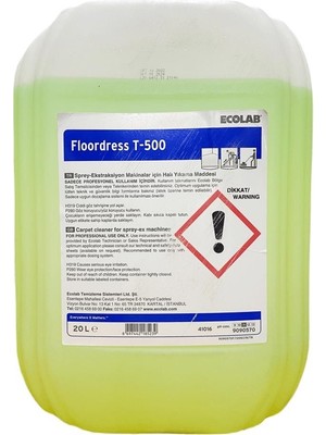 Ecolab Floordress T-500 Sprey-Ekstraksiyon Makinalar Için Halı Yıkama Maddesi 20 kg