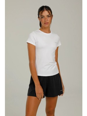 Lumberjack Basıc Modal C Neck Beyaz Kadın Kısa Kol T-Shirt W-CT131