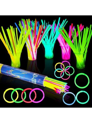 Kuzey Aydınlatma Çubuğu Pilsiz Aydınlatma Glow Stick Işıklı Çubuk 100 Adet