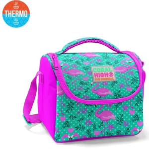 Coral High Kids Su Yeşili Pembe Flamingo Desenli Thermo Beslenme Çantası 11712