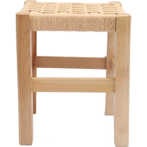 Hasır Örgülü Tabure Akça Renk 35 cm  (Yükseklik)