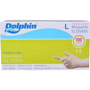 Dolphın Latex Pudralı Eldiven Large 100'LÜ