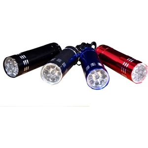 Süper Parlak 9 Ledli Metal Mini El Feneri