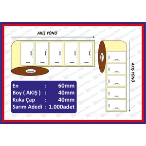 Özsaraç Etiket 40X60 Barkod Etiketi 1000 Sarım