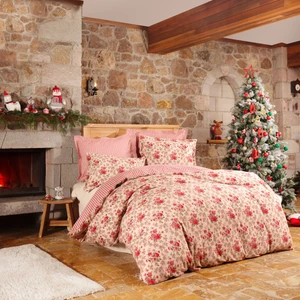 Karaca Home Karaca Home Luis Kırmızı %100 Pamuk Flanel Çift Kişilik Nevresim Takımı