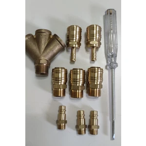 Hakan Torna Kompresörler Için Kompresör Stoper Hava Jakı Hortum 8mm Gövde 1/2 Erkek  3 Lü Çatal ve Uçlar
