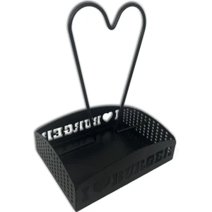 Masaüstü Sosluk Standı (I Love Burger) Siyah