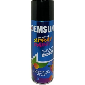 Demsun Akrilik Efektli Sprey Boya Parlak Siyah 200 ml RAL9005