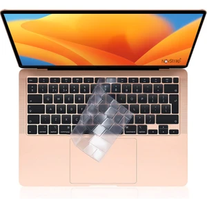 Novstrap Apple Macbook Air M1 A2337 13 Inç 2020 ile Uyumlu Türkçe Q Klavye Slim Şeffaf Klavye Koruyucu Kılıf