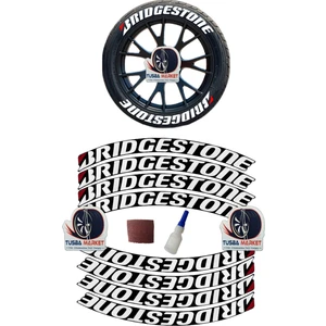 Tusba Market Bridgestone Motosiklet & Otomobil Aksesuarları / 3D Oto & Motor Lastik Yazısı Sticker Arma | 8 Adet
