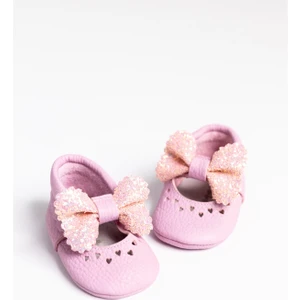 Le Mabelle Pembe Pullu Fiyonklu Deri Kız Bebek Makosen